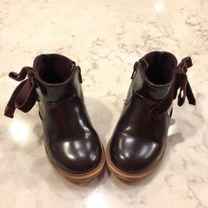 Zara Toddler Burgundy Booties Sz 21
